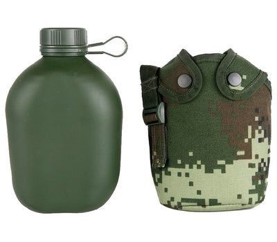 Military Camping Water Bottle - 1L with Pouch